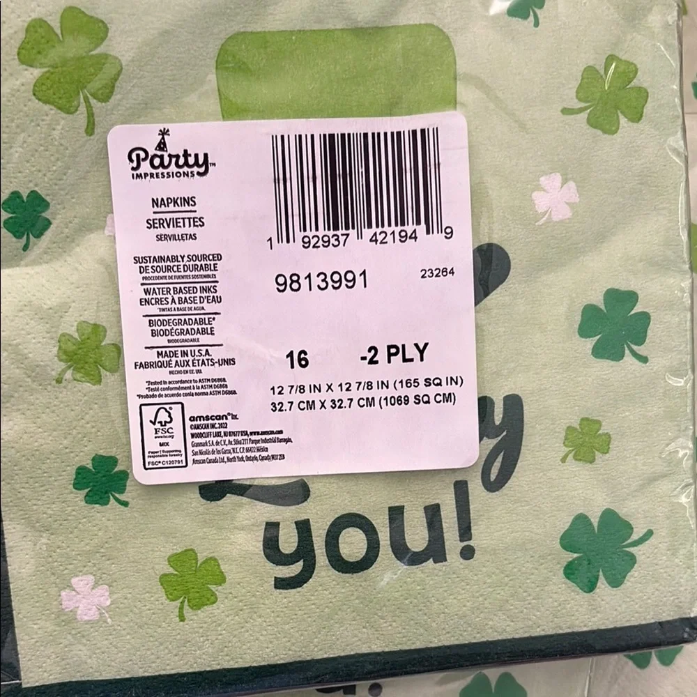 St. Patrick's Day Party Napkins - Green